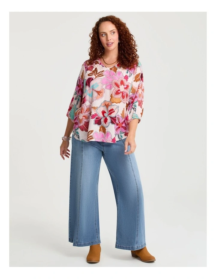 Natural Wildflower Print Top Print image 3