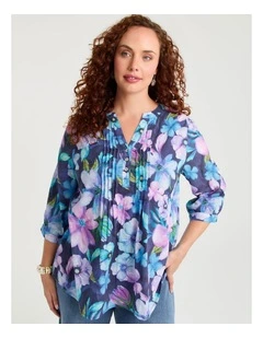 Cotton Painted Floral Top Print