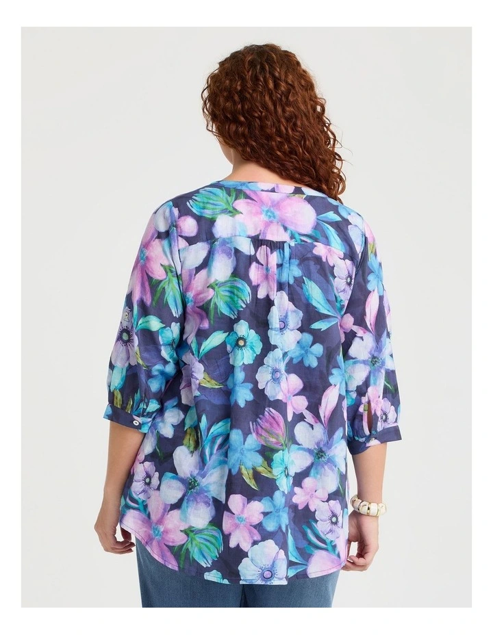 Cotton Painted Floral Top Print image 2