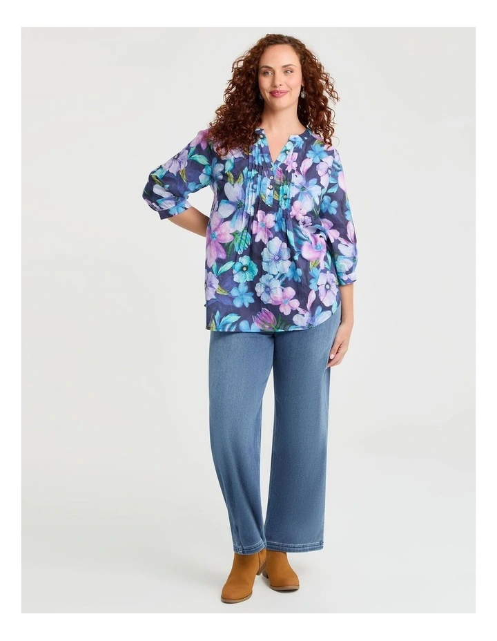 Cotton Painted Floral Top Print image 3