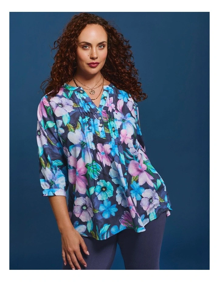 Cotton Painted Floral Top Print image 4