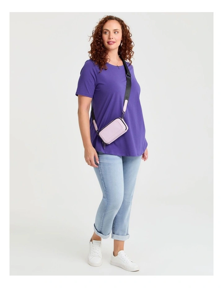 Australian Cotton Crew Neck T-shirt Mid Liberty Purple image 4