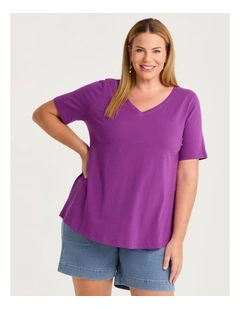 Organic Cotton V-neck T-shirt Sweet Berry