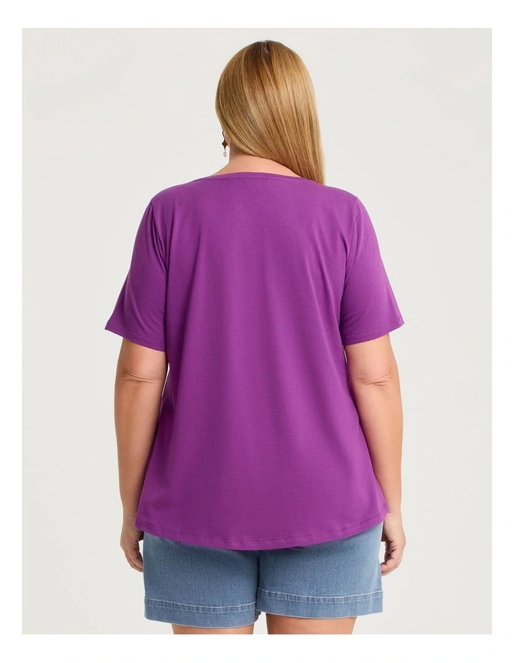 Organic Cotton V-neck T-shirt Sweet Berry image 2