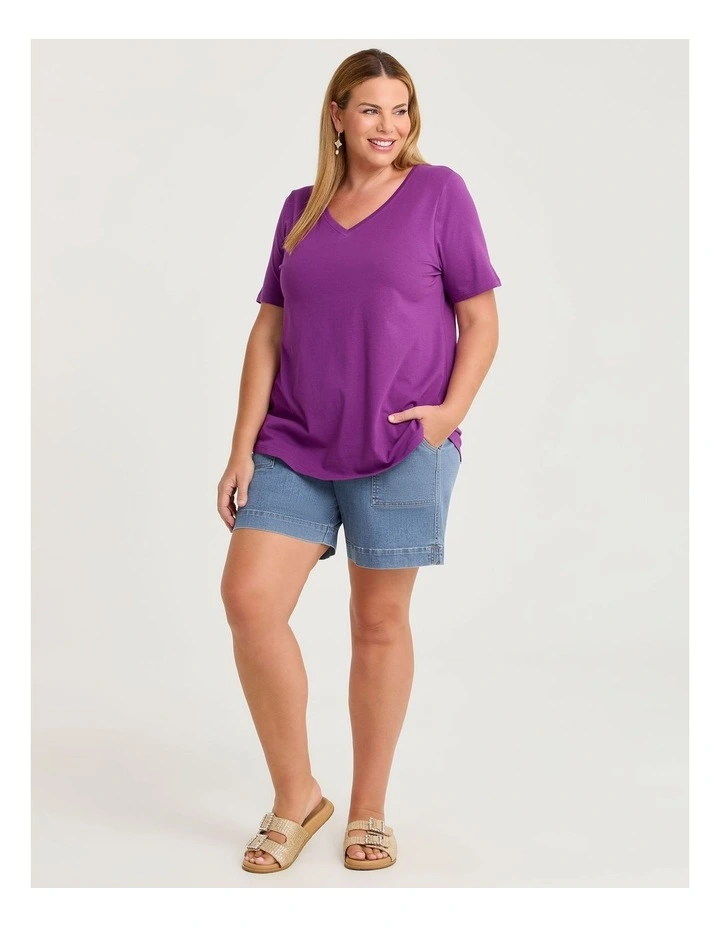 Organic Cotton V-neck T-shirt Sweet Berry image 3