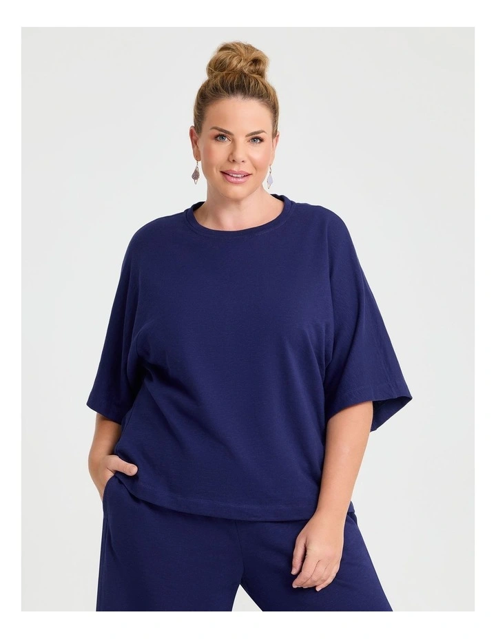 Hi Lo Hem Sweatshirt Navy image 1