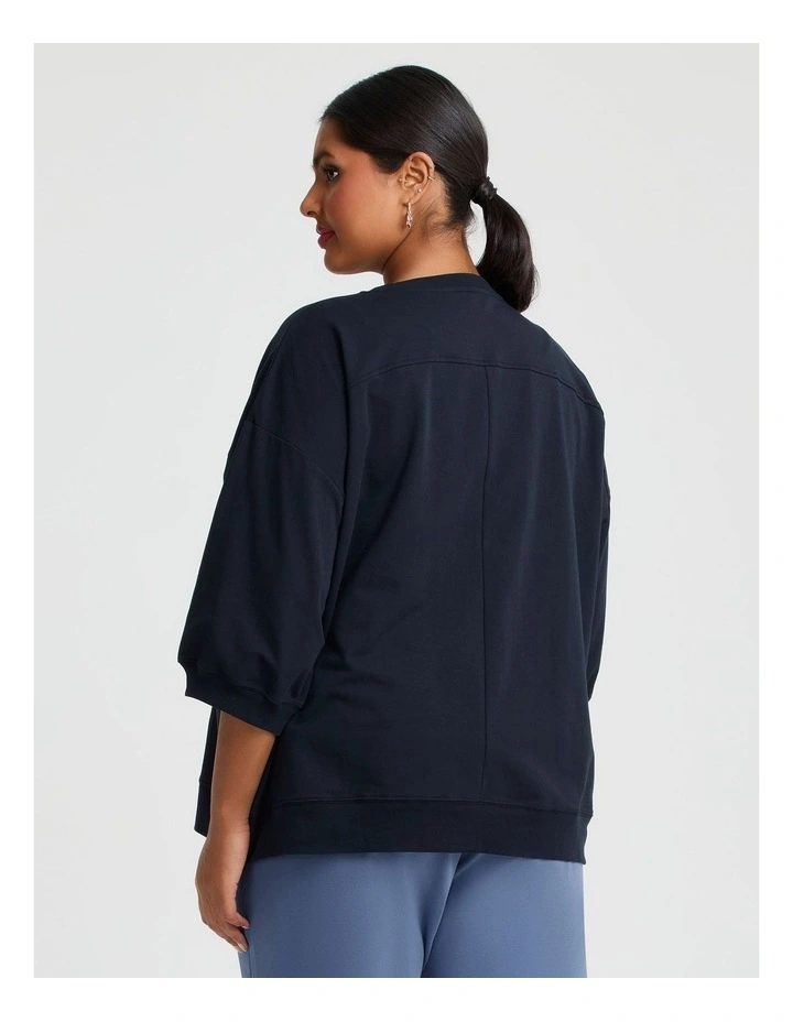 Cotton Star Relaxed Sweatshirt Navy image 2