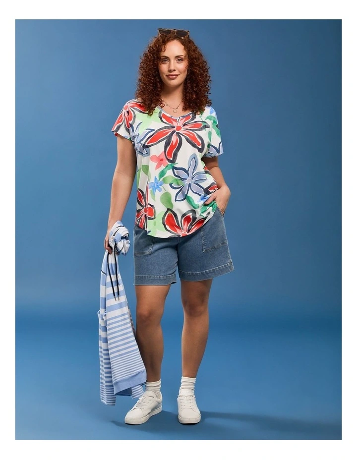 Cotton Flower Impact T-shirt Print image 5