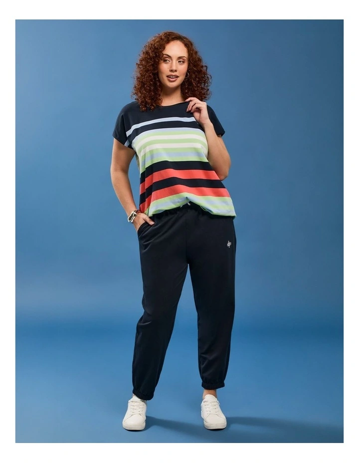 Cotton Weekend Fun Stripe T-shirt Navy/multi image 6