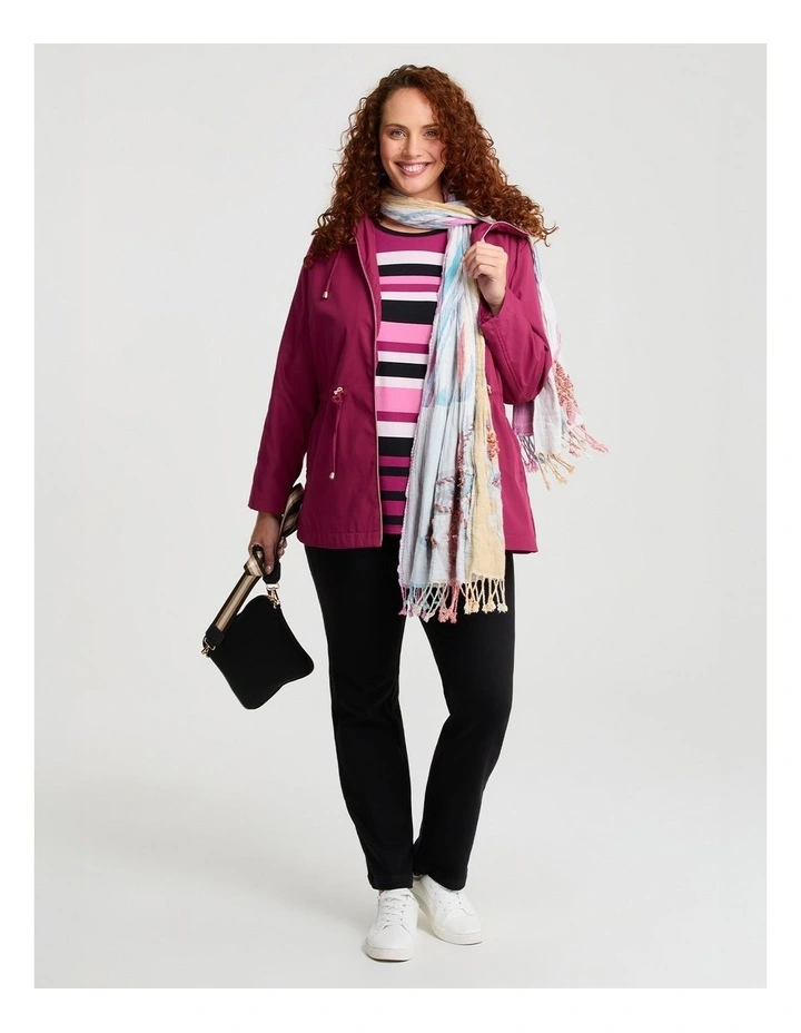 Cotton 3/4 Sleeve Stripe Top Multi Stripe image 5