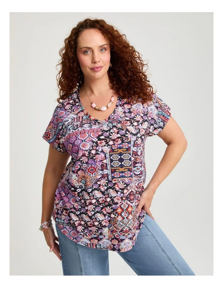 Cotton Boho Print T-shirt Print image 1