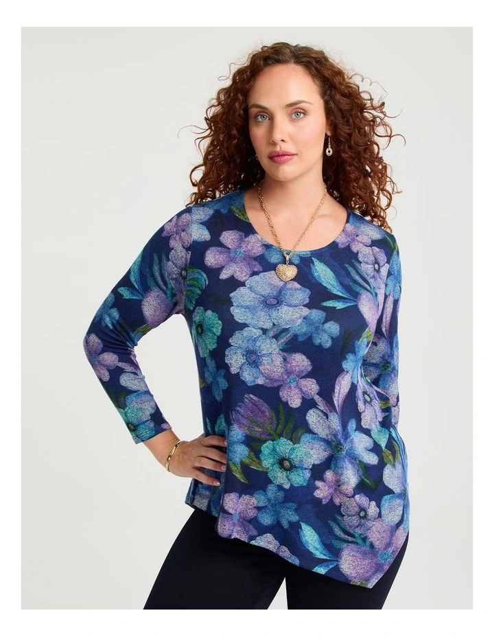 Bamboo Painted Floral Cosy Top Print image 1