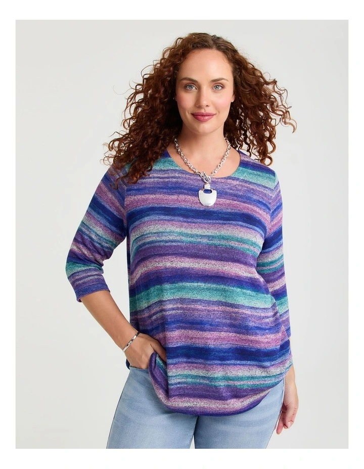 Bamboo Cosy Brushed Stripe Top Print image 1
