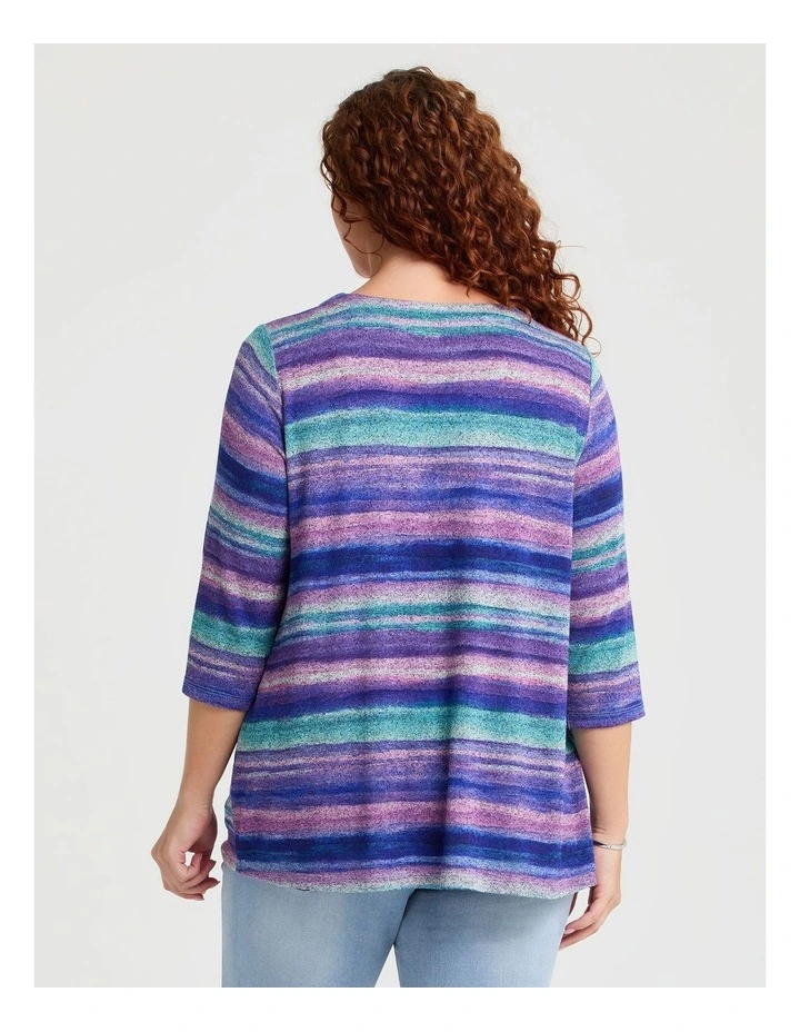 Bamboo Cosy Brushed Stripe Top Print image 2