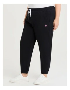 Cotton Logo Relaxed Trackpant in Black