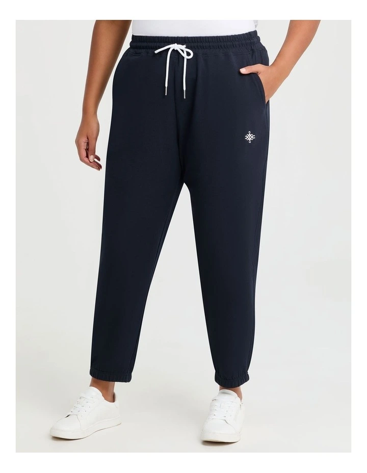 Cotton Logo Relaxed Trackpant Navy image 1