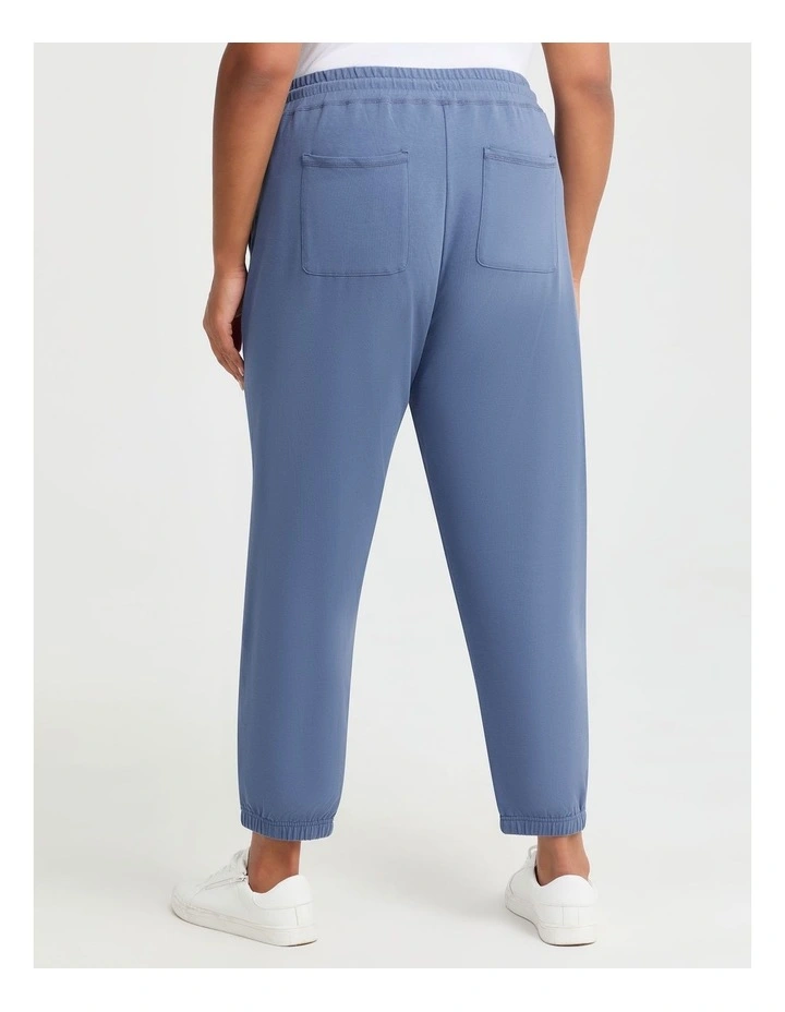 Cotton Logo Relaxed Trackpant in Dark Dusk Blue image 2