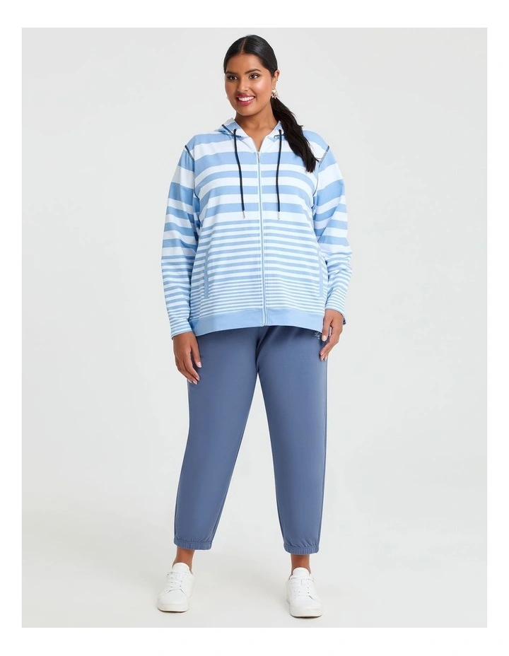 Cotton Logo Relaxed Trackpant in Dark Dusk Blue image 3