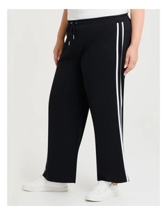 Modal Side Stripe Trackpant in Black