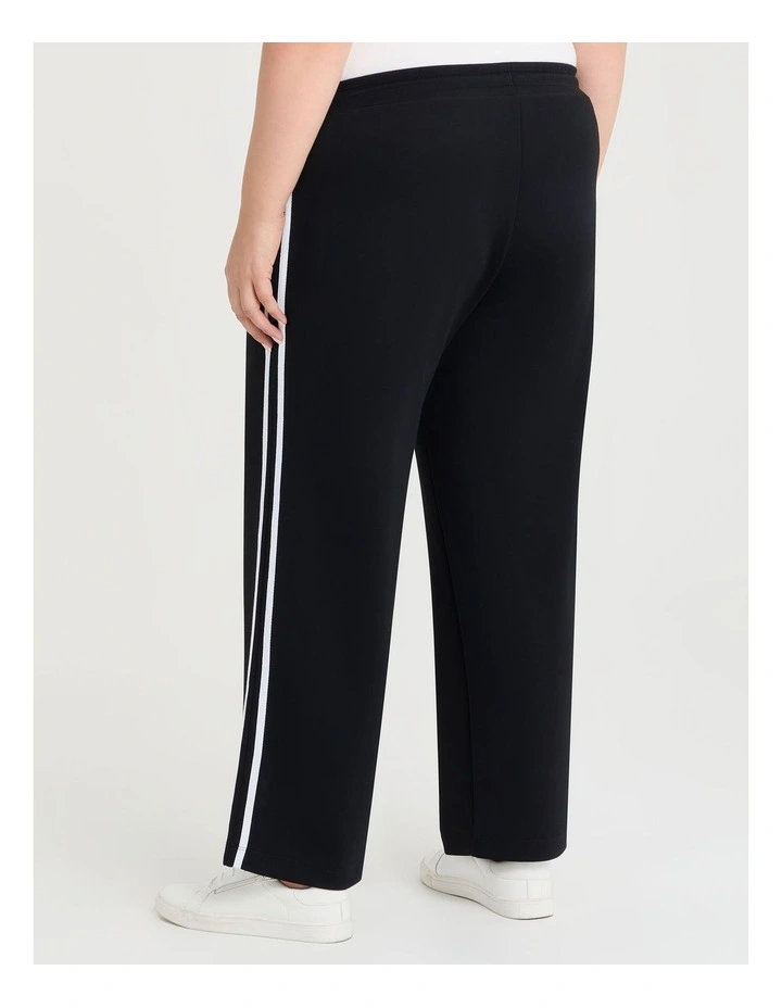 Modal Side Stripe Trackpant in Black image 2