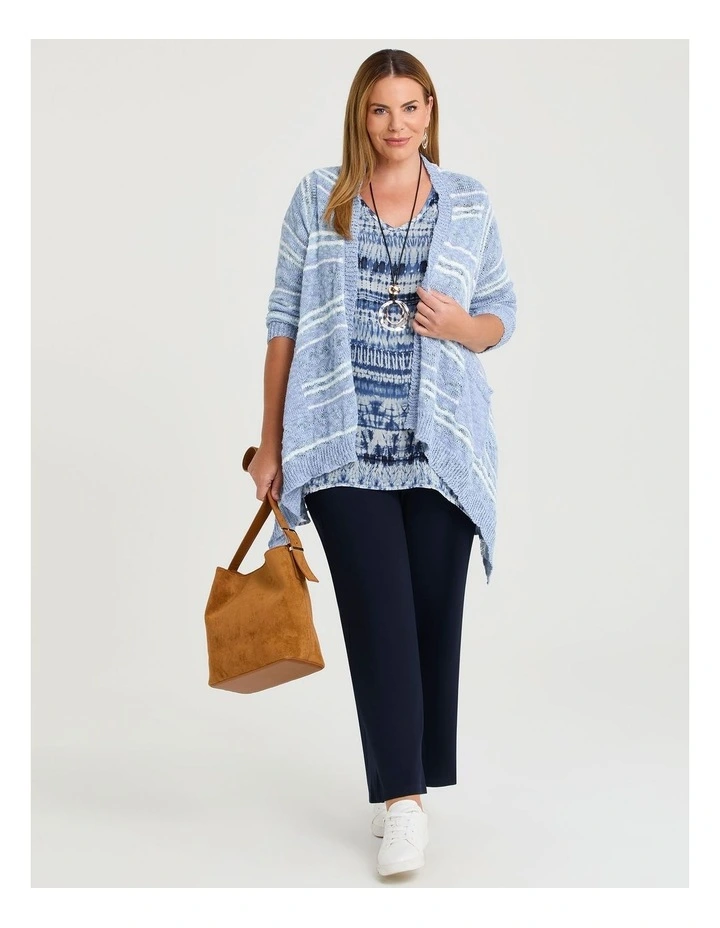 The Dyed Chiffon Layer Tunic in Blue Print image 3
