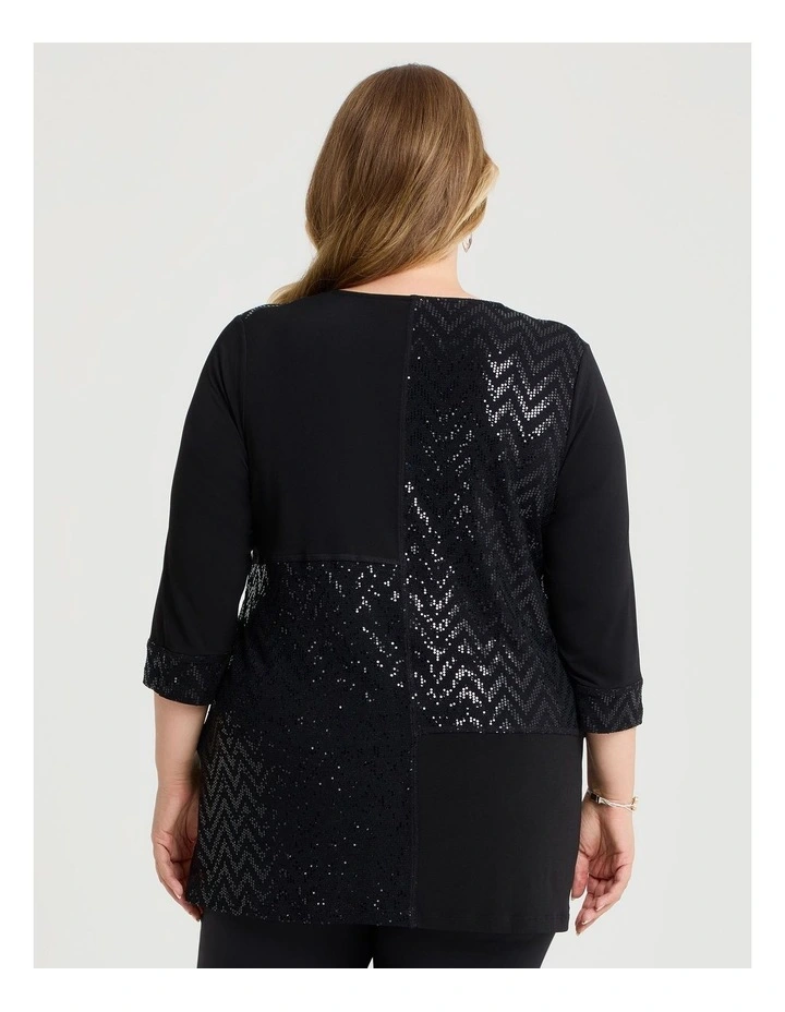 Eyelet Spliced Luna Tunic Black/black image 2