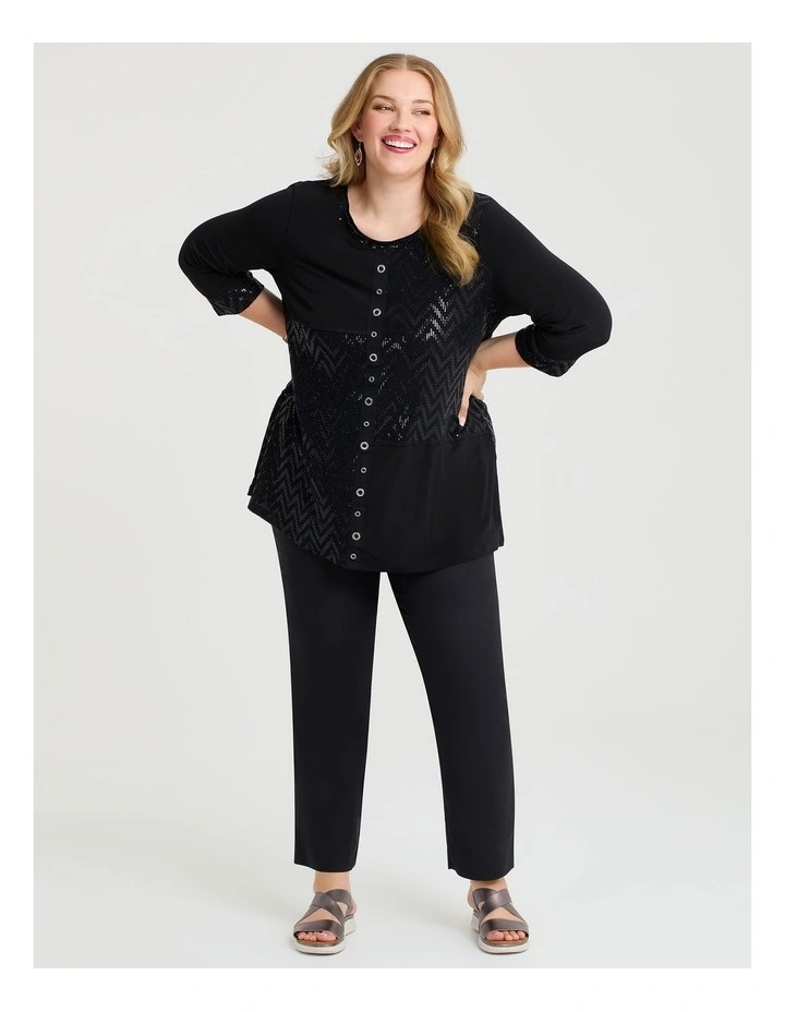 Eyelet Spliced Luna Tunic Black/black image 3