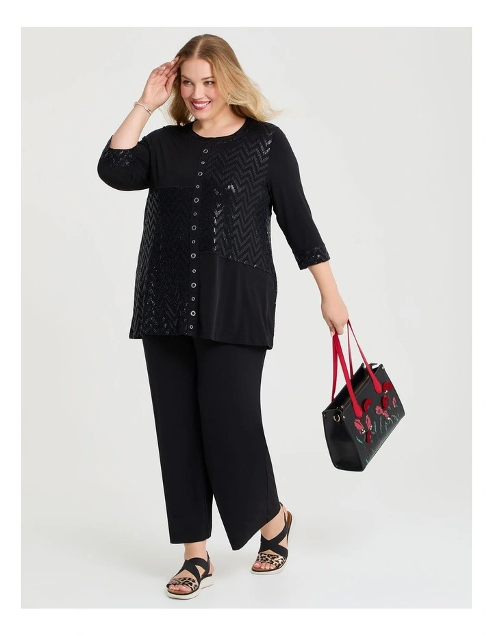 Eyelet Spliced Luna Tunic Black/black image 4