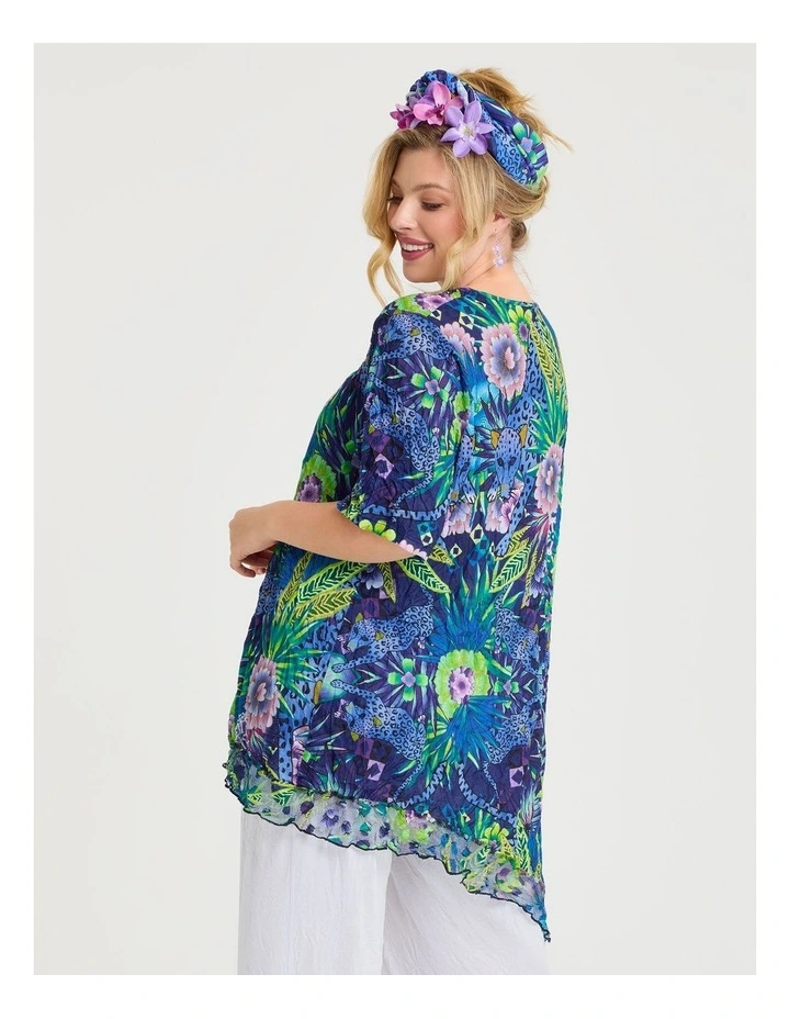 Catalina Mesh Trim Crush Tunic Print image 2