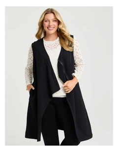 Bamboo Ponte Vest in Black