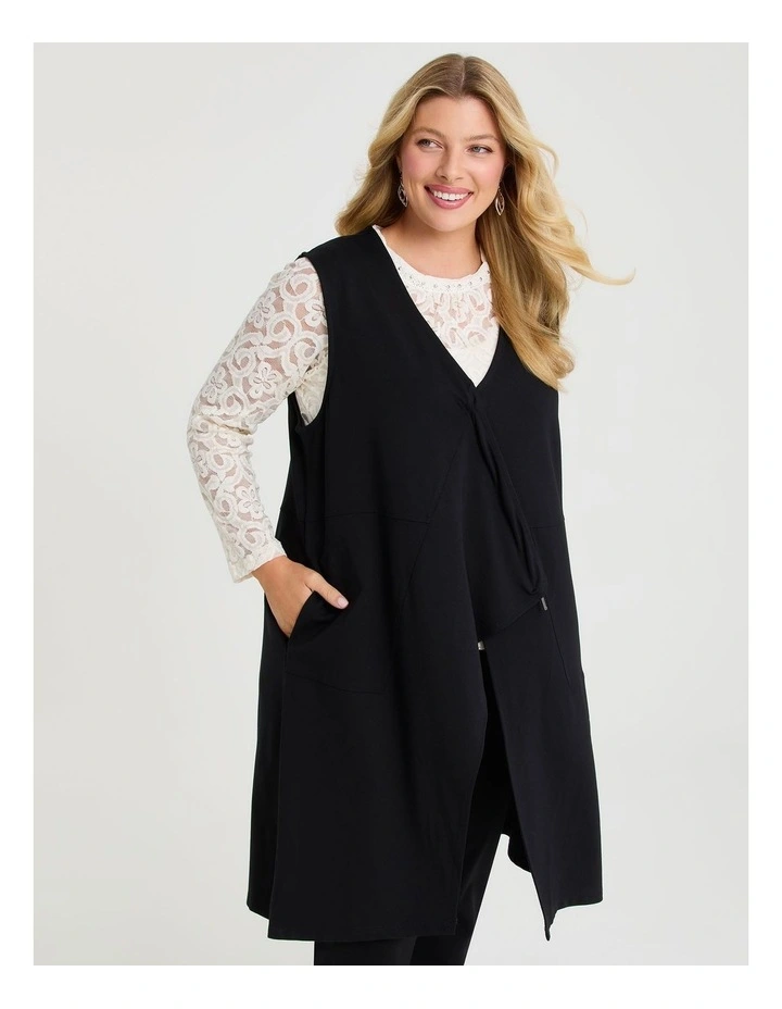 Bamboo Ponte Vest in Black image 3