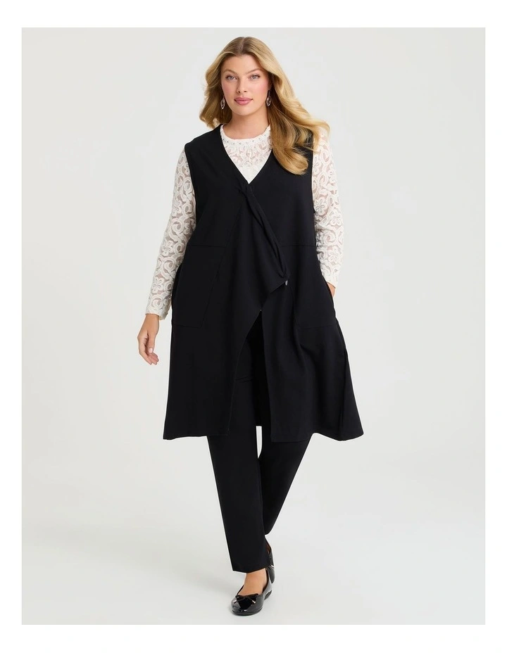 Bamboo Ponte Vest in Black image 4