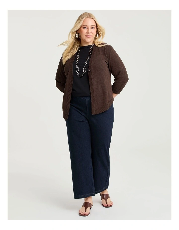 Petite Travel Wide Leg Jean in Indigo image 1