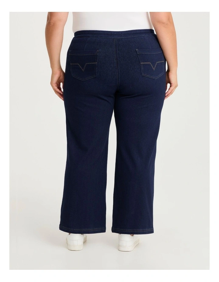 Petite Travel Wide Leg Jean in Indigo image 2