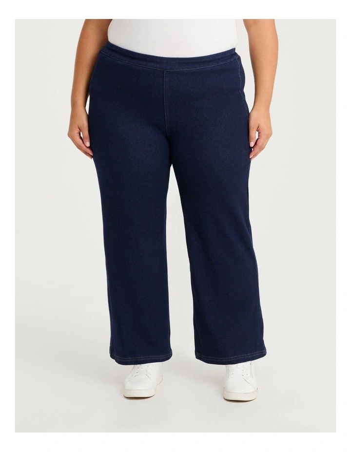 Petite Travel Wide Leg Jean in Indigo image 3