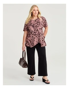 Petite Travel Wide Leg Jean in Black