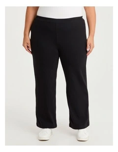 Petite Travel Wide Leg Jean in Black