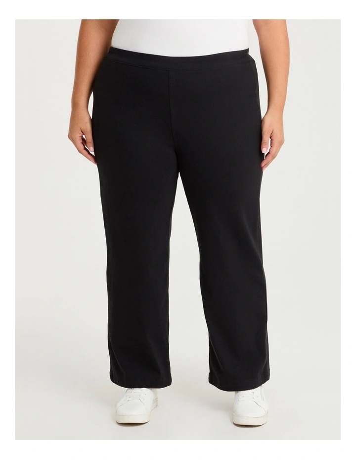 Petite Travel Wide Leg Jean in Black image 1