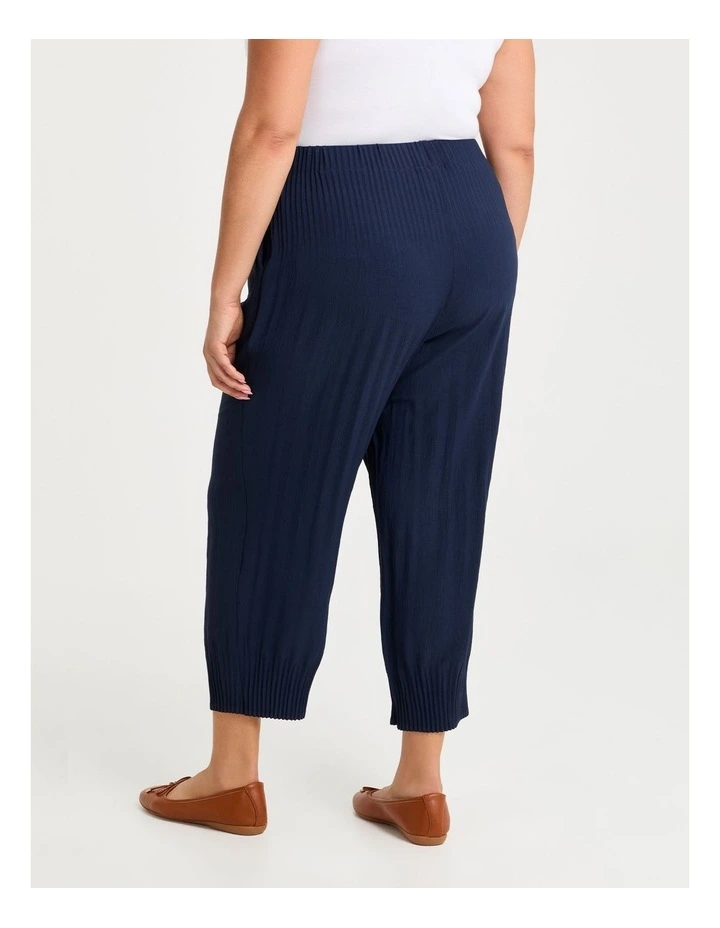 Petite Pleat Hem Crop Pant in Dark Indigo image 2