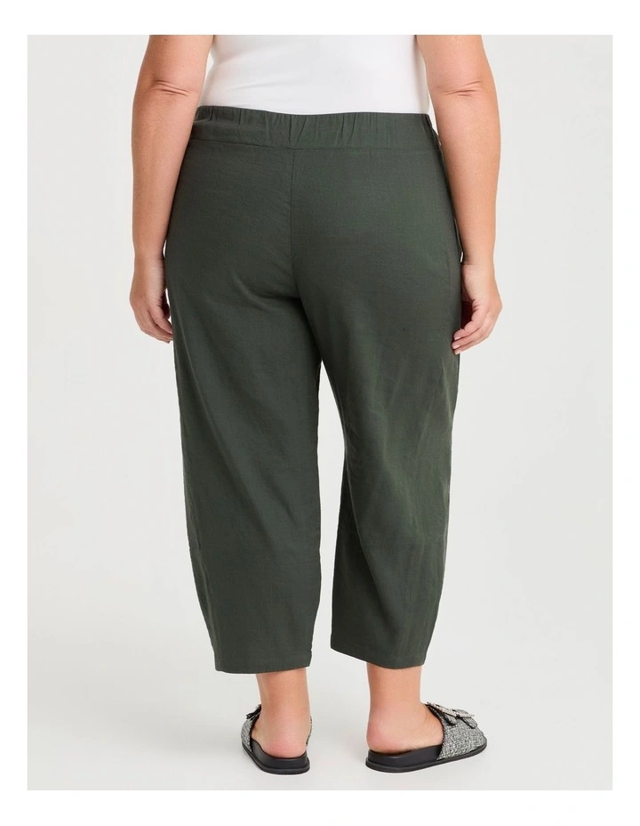 Petite Stretch Linen Bella Pant in Dusty Olive image 2