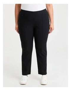 Petite Texture Selena Pocket Pant in Black