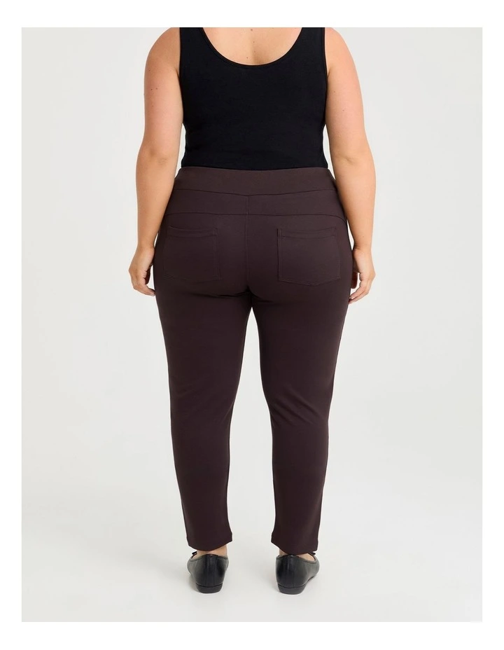 Petite Ponte Cleo Slim Leg Pant in Chocolate Plum image 2
