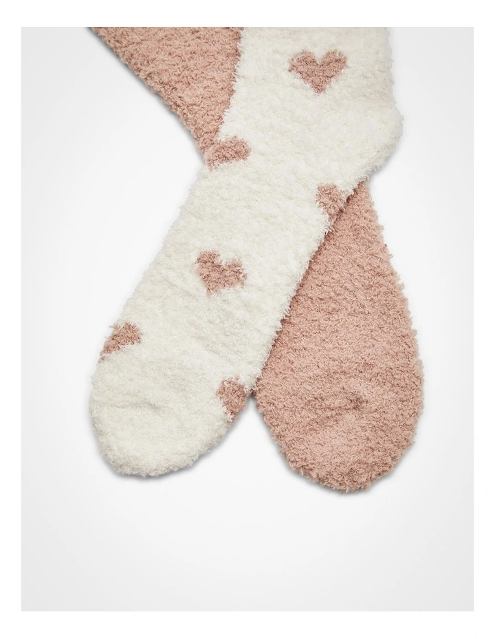 Fluffy Bed Socks of 2 Pack in Multi image 2