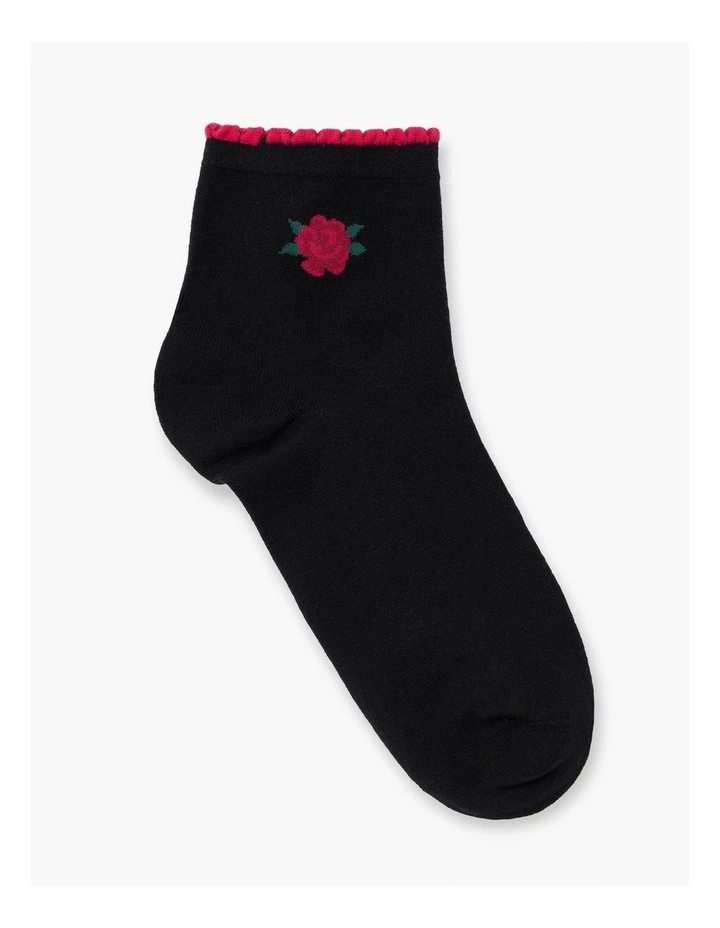 Cotton Rose Socks 3 Pack in Multi image 2