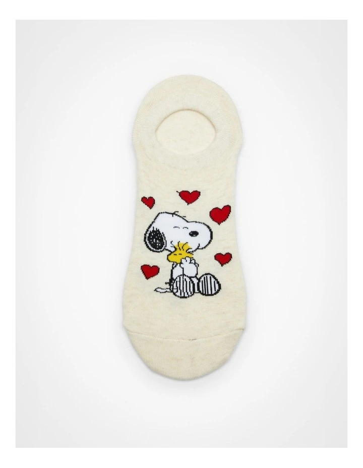 Snoopy Cotton Ankle Socks 3 Pack in Multi image 2