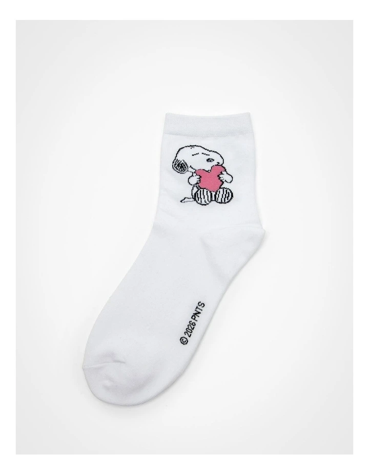 Snoopy Cotton Socks 3 Pack in Multi image 2