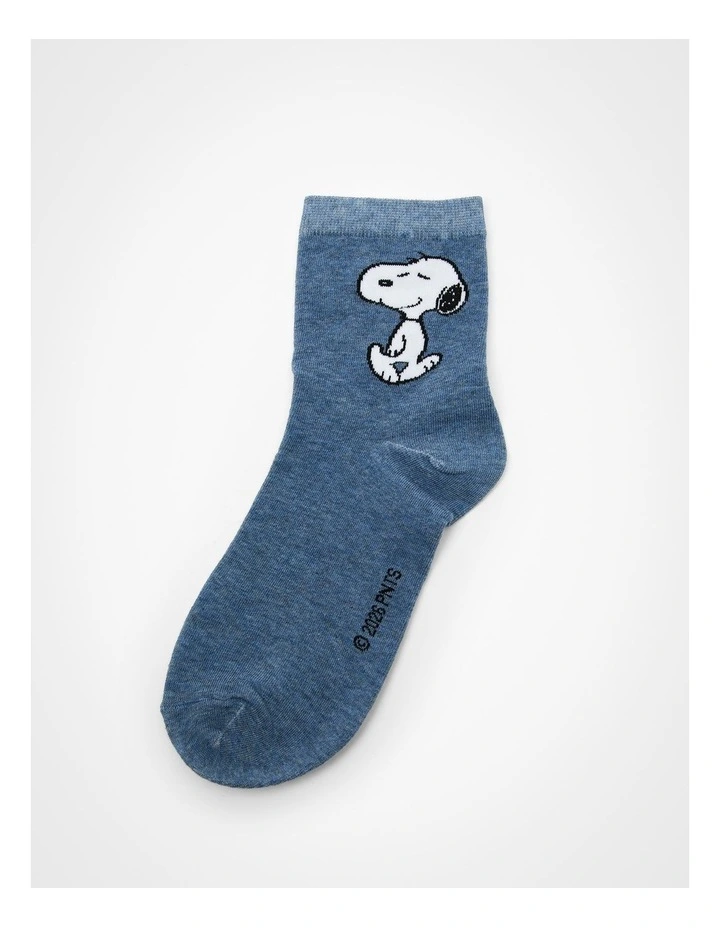 Snoopy Cotton Socks 3 Pack in Multi image 3