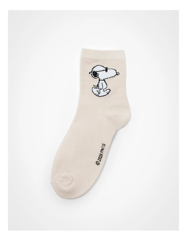 Snoopy Cotton Socks 3 Pack in Multi image 4