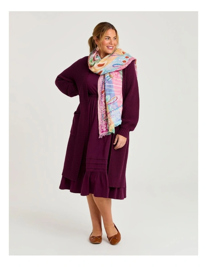 Paisley Embroidered Jacquard Scarf in Multi image 2