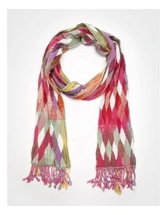 Bright Shirred Multi Patch Scarf in Multi